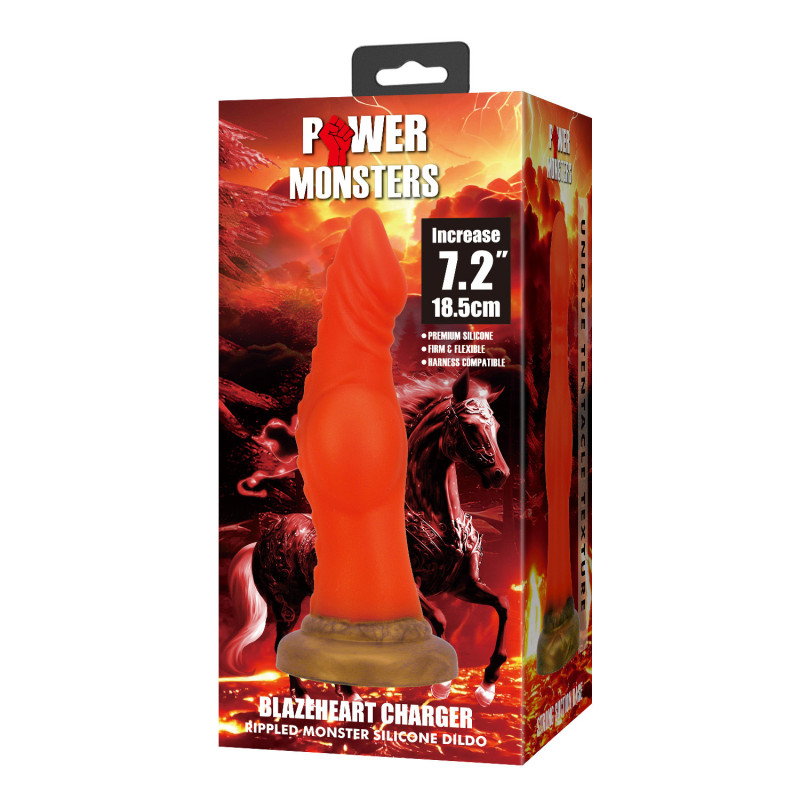 Фэнтезийный фаллоимитатор Power Monsters Blazeheart Charger, 18.5 см