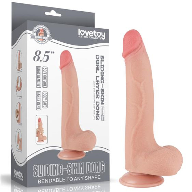 Фалоімітатор LoveToy Sliding-Skin Dual Layer Dong 8.5 998 Flesh Фалоімітатор LoveToy Sliding-Skin Dual Layer Dong 8.5 998 Flesh