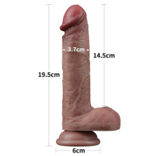 Фалоімітатор LoveToy Dual-Layered Silicone Cock 7.5 Brown