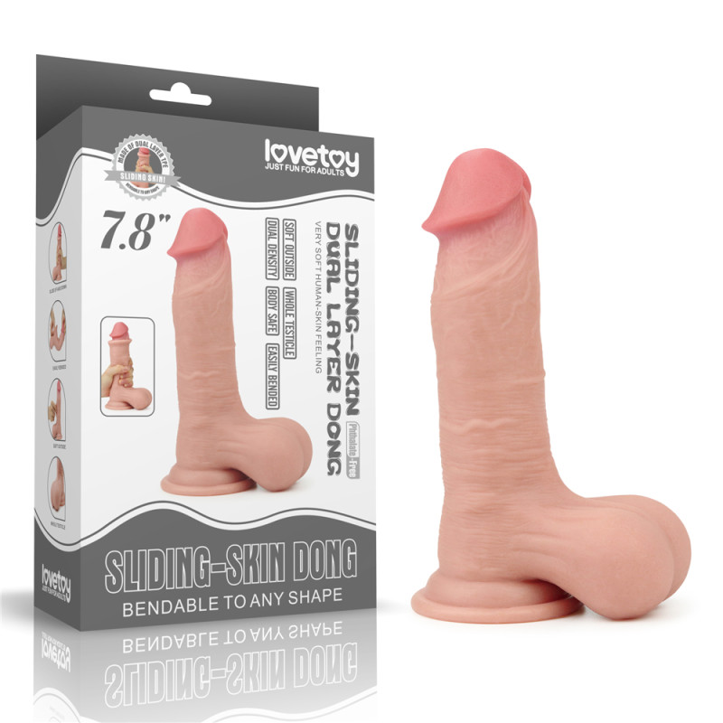 Фалоімітатор LoveToy Sliding-Skin Dual Layer Dong 7.8 Flesh Фалоімітатор LoveToy Sliding-Skin Dual Layer Dong 7.8 Flesh