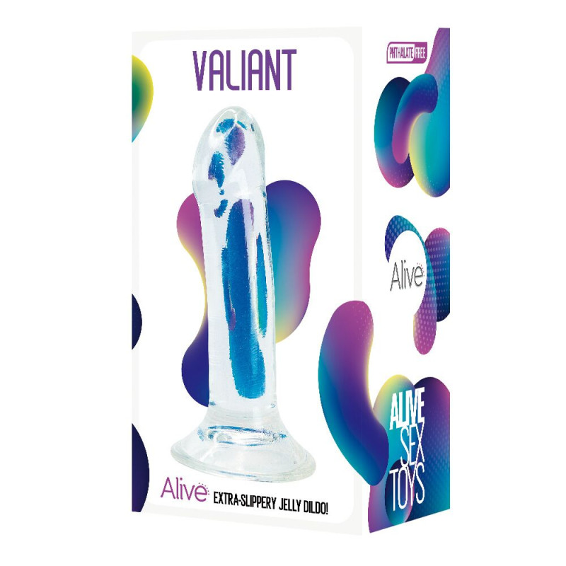 Прозорий фалоімітатор Alive Valiant Jelly Dildo Прозорий фалоімітатор Alive Valiant Jelly Dildo