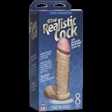 Фаллоимитатор Doc Johnson The Realistic Cock 8 inch White - PVC, Vack-U-Lock, диаметр 5,1 см