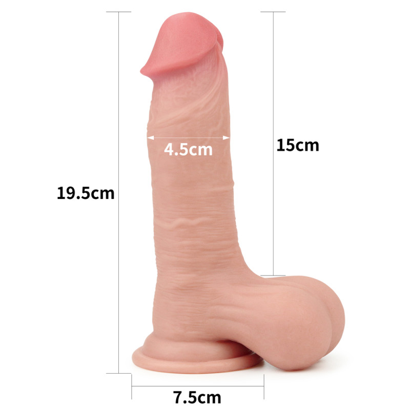 Фалоімітатор LoveToy Sliding-Skin Dual Layer Dong 7.8 Flesh Фалоімітатор LoveToy Sliding-Skin Dual Layer Dong 7.8 Flesh