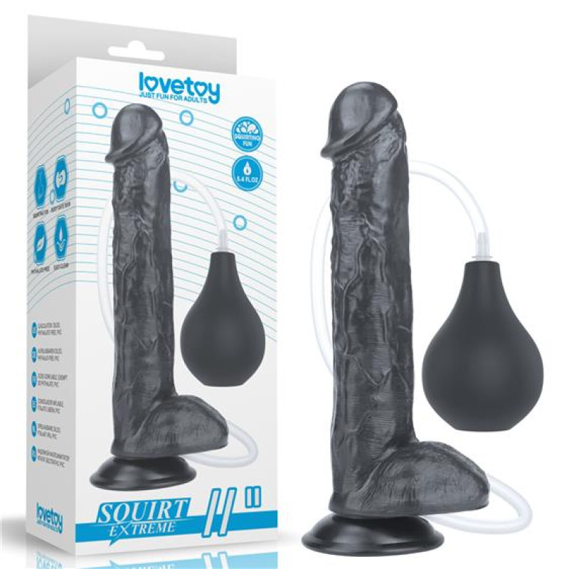 Фалоімітатор LoveToy Squirt Extreme Dildo 11 Black Фалоімітатор LoveToy Squirt Extreme Dildo 11 Black