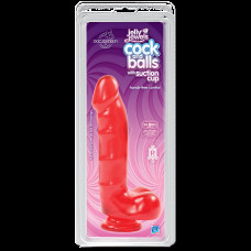 Фаллоимитатор Doc Johnson Jelly Jewels Cock and Balls with Suction Cup Красный