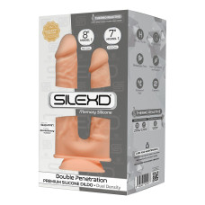 Фалоімітатор подвійний SilexD Double Gusto Flesh (Model 1 size 8 & 7), двошаровий, силікон + Silexd
