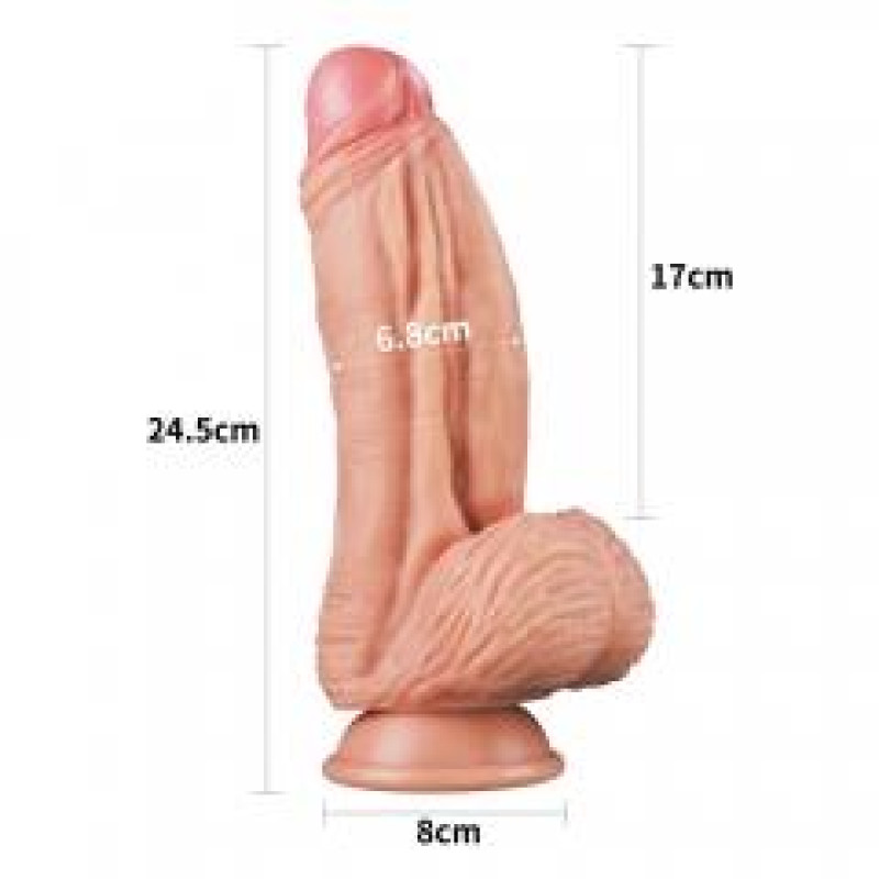 Фалоімітатор LoveToy Dual-Layered Silicone Cock 10 Flesh Фалоімітатор LoveToy Dual-Layered Silicone Cock 10 Flesh