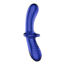 Двухсторонний стеклянный дилдо Satisfyer Double Crystal Light blue, боросиликатное стекло, унисекс