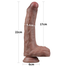 Фаллоимитатор LoveToy Dual-Layered Silicone Cock 8.5 Brown 660