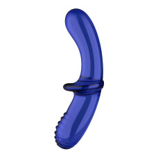 Двухсторонний стеклянный дилдо Satisfyer Double Crystal Light blue, боросиликатное стекло, унисекс