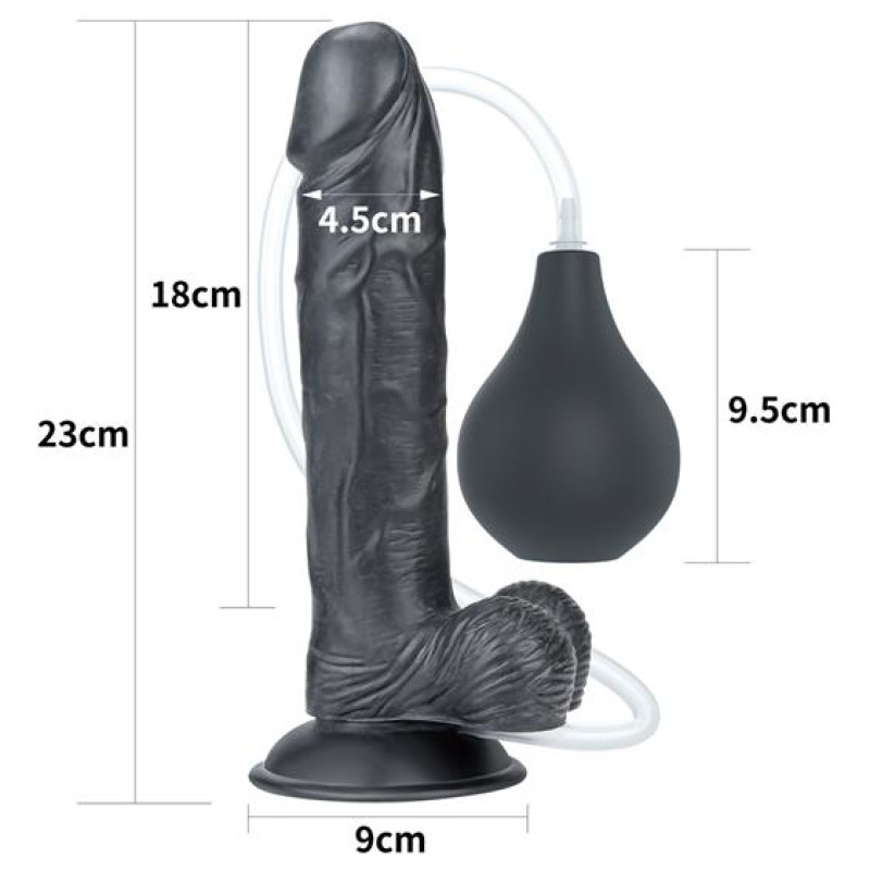Фалоімітатор LoveToy Squirt Extreme Dildo 9 Black Фалоімітатор LoveToy Squirt Extreme Dildo 9 Black