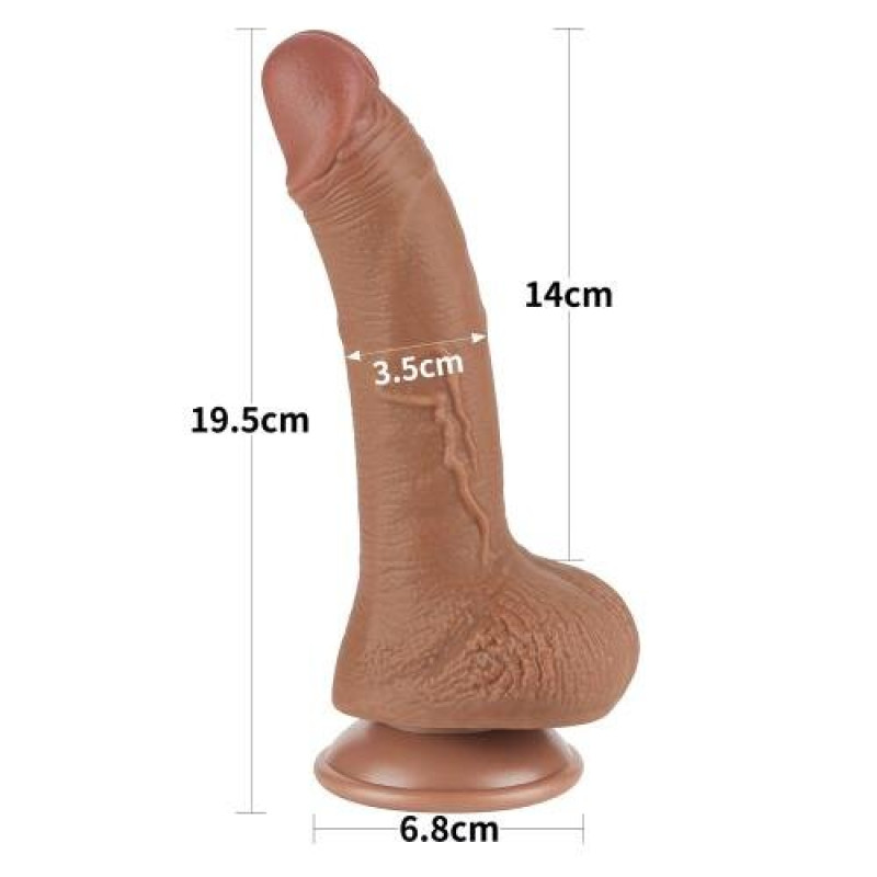 Фалоімітатор LoveToy Sliding-Skin Dual Layer Dong 7.5 992 Brown Фалоімітатор LoveToy Sliding-Skin Dual Layer Dong 7.5 992 Brown