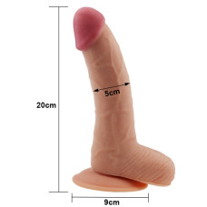 Фаллоимитатор с мошонкой LoveToy The Ultra Soft Dude 8.8 Телесный