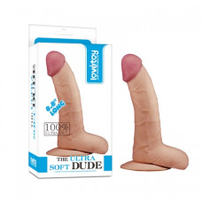 Фаллоимитатор с мошонкой LoveToy The Ultra Soft Dude 8.8 Телесный