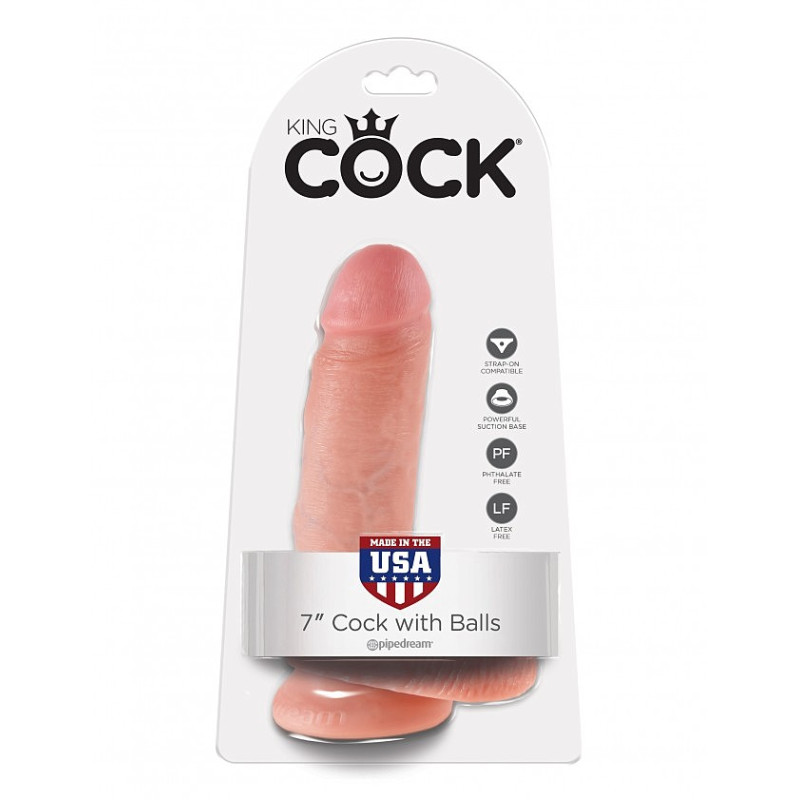 Фаллоимитатор на присоске Pipedream King Cock 7, 18х4,5 см