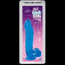 Фаллоимитатор Doc Johnson Jelly Jewels Cock and Balls with Suction Cup Голубой