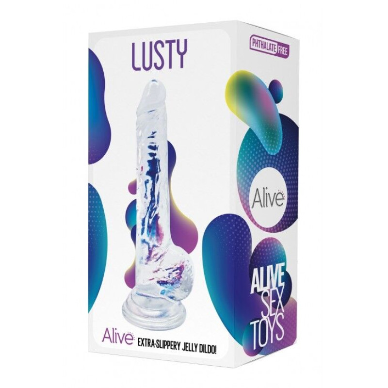 Прозорий фалоімітатор Alive Jelly Dildo Lusty Прозорий фалоімітатор Alive Jelly Dildo Lusty