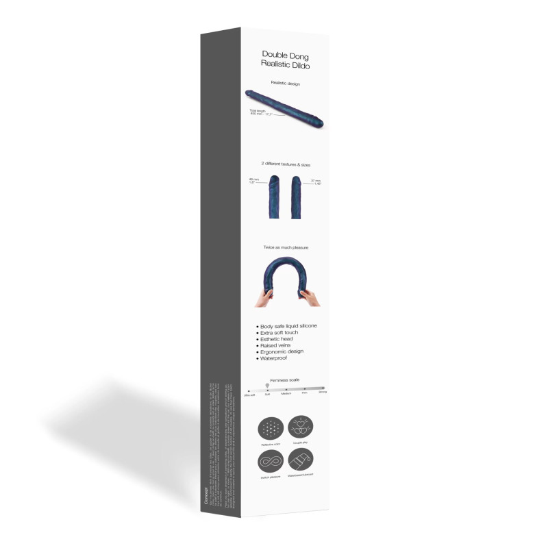Фаллоимитатор двойной Strap-On-Me DOUBLE DONG REALISTIC DILDO - SNAKY METALLIC COLOR Фаллоимитатор двойной Strap-On-Me DOUBLE DONG REALISTIC DILDO - SNAKY METALLIC COLOR