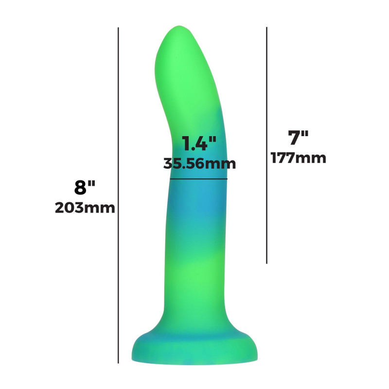 Светящийся в темноте фаллоимитатор ADDICTION Rave 8 Glow in the Dark Dildo Blue Green, 20,3 см Светящийся в темноте фаллоимитатор ADDICTION Rave 8 Glow in the Dark Dildo Blue Green, 20,3 см