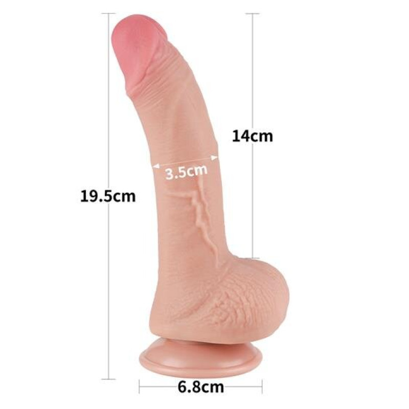 Фалоімітатор LoveToy Sliding-Skin Dual Layer Dong 7.5 992 Flesh Фалоімітатор LoveToy Sliding-Skin Dual Layer Dong 7.5 992 Flesh