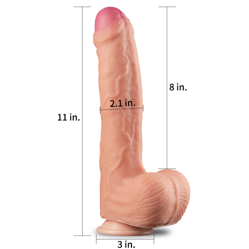 Фалоімітатор LoveToy Dual-Layered Silicone Cock 11 Flesh