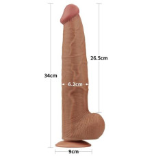 Фалоімітатор LoveToy Sliding-Skin Dual Layer Dong 13.5 Brown