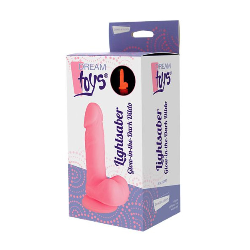 Фалоімітатор Dreamtoys Lightsaber, що світиться в темряві, Рожевий Фалоімітатор Dreamtoys Lightsaber, що світиться в темряві, Рожевий