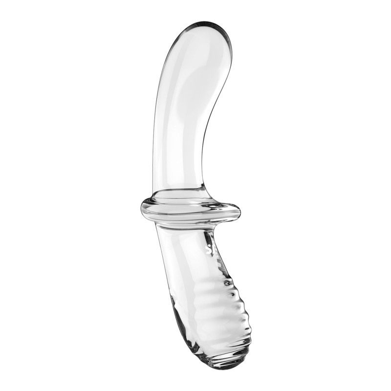 Двухсторонний стеклянный дилдо Satisfyer Double Crystal Transparent, боросиликатное стекло, унисекс Двухсторонний стеклянный дилдо Satisfyer Double Crystal Transparent, боросиликатное стекло, унисекс