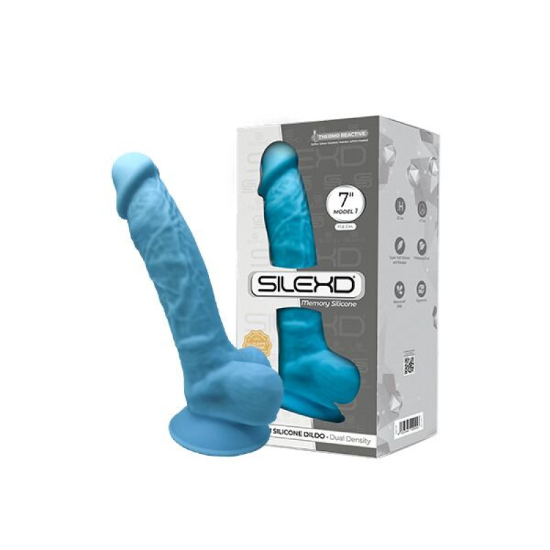 Фаллоимитатор SilexD Johnny Blue (MODEL 1 size 7in), двухслойный, силикон+Silexpan, диаметр 3,8 см Фаллоимитатор SilexD Johnny Blue (MODEL 1 size 7in), двухслойный, силикон+Silexpan, диаметр 3,8 см