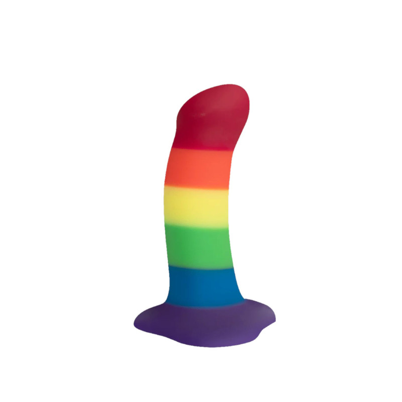 Фаллоимитатор Fun Factory AMOR, радужный, длина 14,6 см, диаметр 3,7 см, изогнутый Фаллоимитатор Fun Factory AMOR, радужный, длина 14,6 см, диаметр 3,7 см, изогнутый