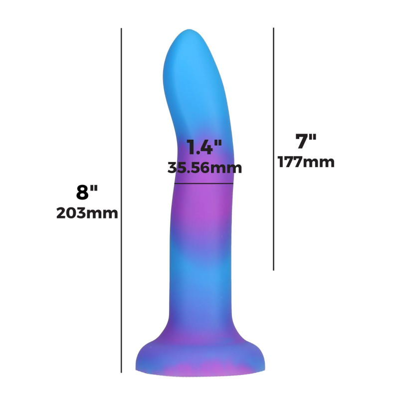 Светящийся в темноте фаллоимитатор ADDICTION Rave 8 Glow in the Dark Dildo Blue Purple, 20,3 см Светящийся в темноте фаллоимитатор ADDICTION Rave 8 Glow in the Dark Dildo Blue Purple, 20,3 см