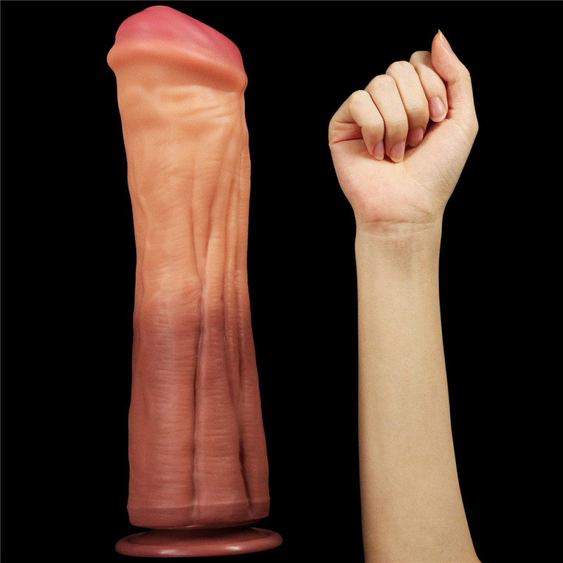 Фалоімітатор LoveToy Dual-Layered Silicone Cock 12 Brown