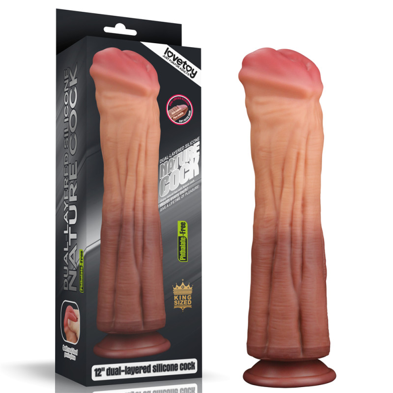Фалоімітатор LoveToy Dual-Layered Silicone Cock 12 Brown
