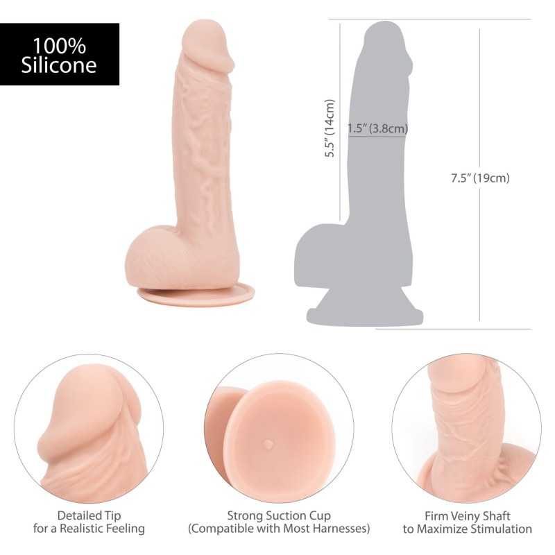 Реалистичный фаллоимитатор на присоске ADDICTION - Mark 7,5″ Dildo With Balls, Beige Реалистичный фаллоимитатор на присоске ADDICTION - Mark 7,5″ Dildo With Balls, Beige