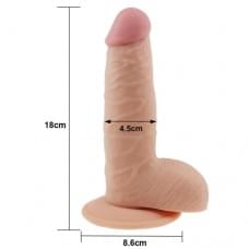 Фаллоимитатор с мошонкой LoveToy Dildo The Ultra Soft Dude 7,5 Телесная