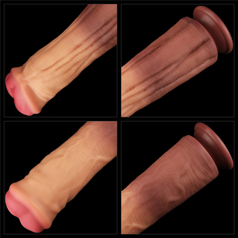 Фалоімітатор LoveToy Dual-Layered Silicone Cock 12 Brown