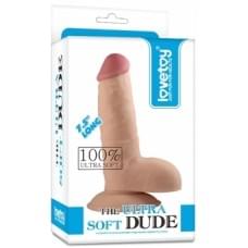 Фаллоимитатор с мошонкой LoveToy Dildo The Ultra Soft Dude 7,5 Телесная