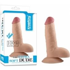 Фаллоимитатор с мошонкой LoveToy Dildo The Ultra Soft Dude 7,5 Телесная