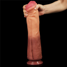 Фалоімітатор LoveToy Dual-Layered Silicone Cock 12 Brown
