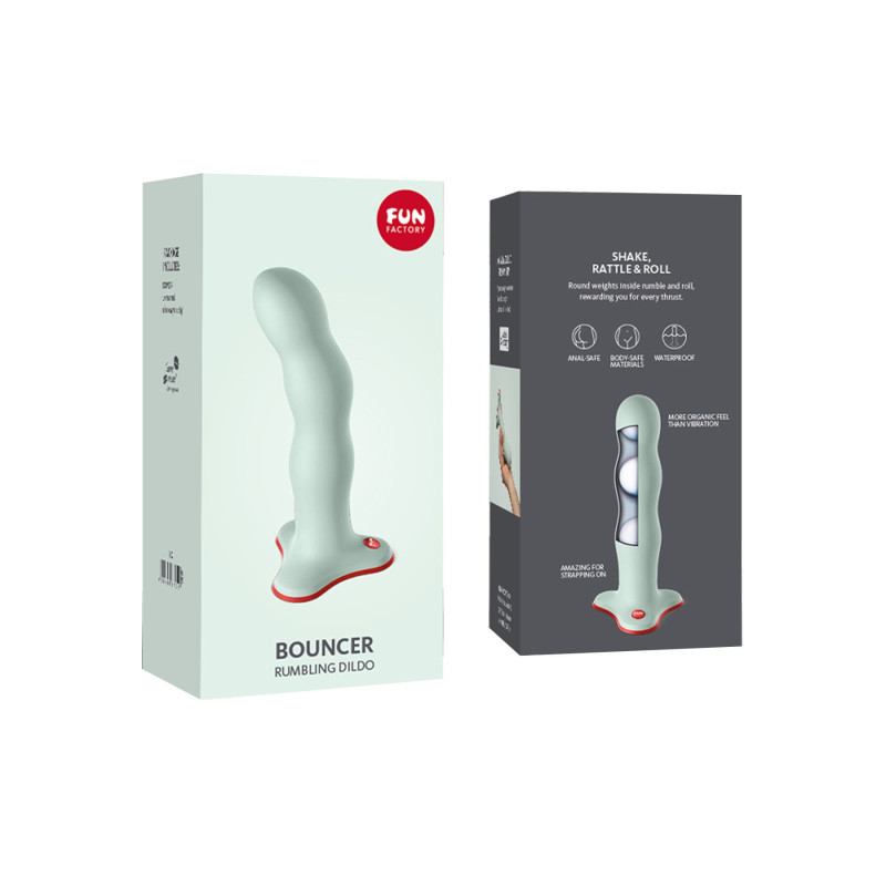 Фаллоимитатор Fun Factory BOUNCER, светло-зеленый, шарики внутри, эффект вибрации, диаметр 3,9 см Фаллоимитатор Fun Factory BOUNCER, светло-зеленый, шарики внутри, эффект вибрации, диаметр 3,9 см