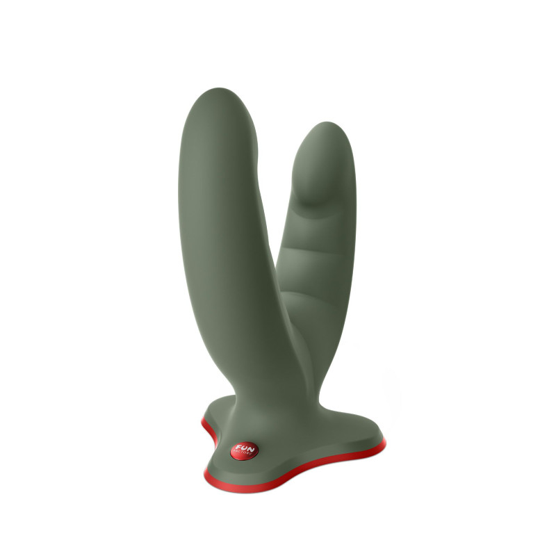 Двойной фаллоимитатор Fun Factory RYDE wild olive, гибкие стволы, присоска Двойной фаллоимитатор Fun Factory RYDE wild olive, гибкие стволы, присоска