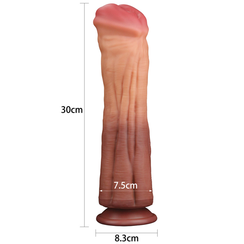 Фалоімітатор LoveToy Dual-Layered Silicone Cock 12 Brown