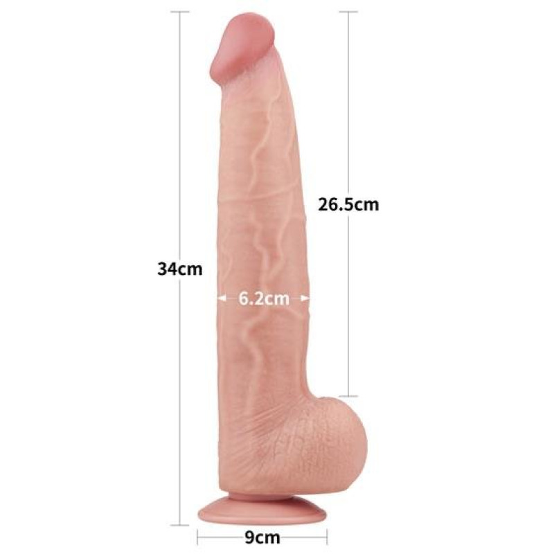 Фалоімітатор LoveToy Sliding-Skin Dual Layer Dong 13.5 Flesh Фалоімітатор LoveToy Sliding-Skin Dual Layer Dong 13.5 Flesh