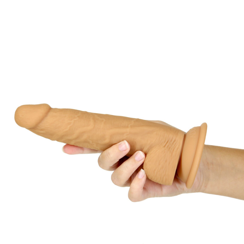 Фалоімітатор ADDICTION Dual Density Silicone Dildo Caramel 8″, присоска, діаметр 4,3 см, віброкуля в Фалоімітатор ADDICTION Dual Density Silicone Dildo Caramel 8″, присоска, діаметр 4,3 см, віброкуля в