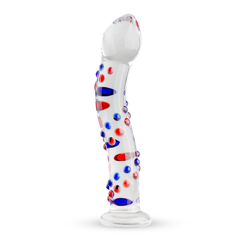 Стеклянный дилдо с изгибами и рисунком Gildo Glass Dildo No. 3 Стеклянный дилдо с изгибами и рисунком Gildo Glass Dildo No. 3