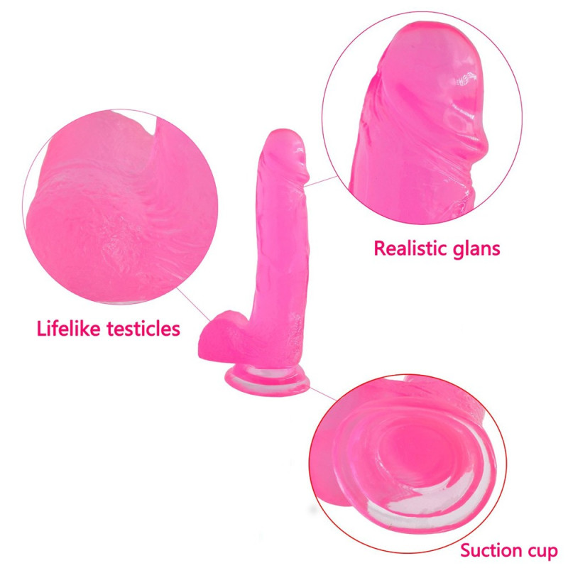 Фаллоимитатор с мошонкой LoveToy Jelly Studs Crystal Dildo Large 8 Pink Фаллоимитатор с мошонкой LoveToy Jelly Studs Crystal Dildo Large 8 Pink