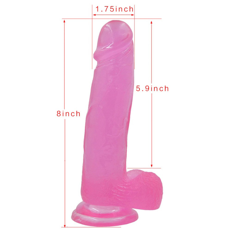 Фаллоимитатор с мошонкой LoveToy Jelly Studs Crystal Dildo Large 8 Pink Фаллоимитатор с мошонкой LoveToy Jelly Studs Crystal Dildo Large 8 Pink