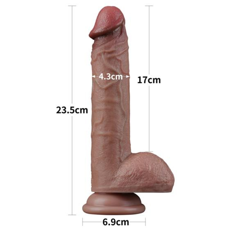 Фалоімітатор LoveToy Dual-Layered Silicone Cock 9 Brown 990 Фалоімітатор LoveToy Dual-Layered Silicone Cock 9 Brown 990