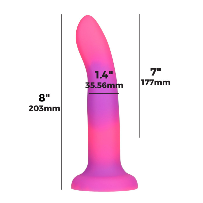 Светящийся в темноте фаллоимитатор ADDICTION Rave 8 Glow in the Dark Dildo Pink Purple, 20,3 см Светящийся в темноте фаллоимитатор ADDICTION Rave 8 Glow in the Dark Dildo Pink Purple, 20,3 см