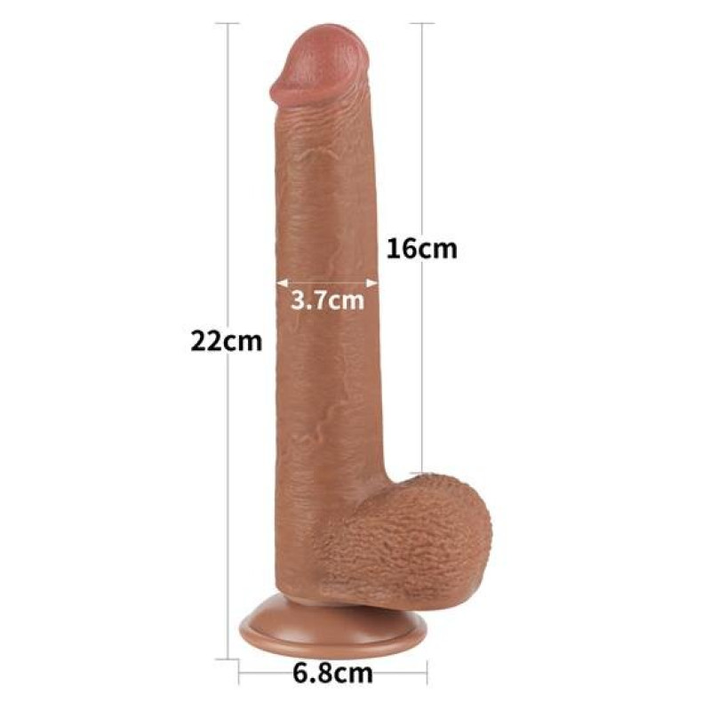 Фалоімітатор LoveToy Sliding-Skin Dual Layer Dong 9 1000 Brown Фалоімітатор LoveToy Sliding-Skin Dual Layer Dong 9 1000 Brown